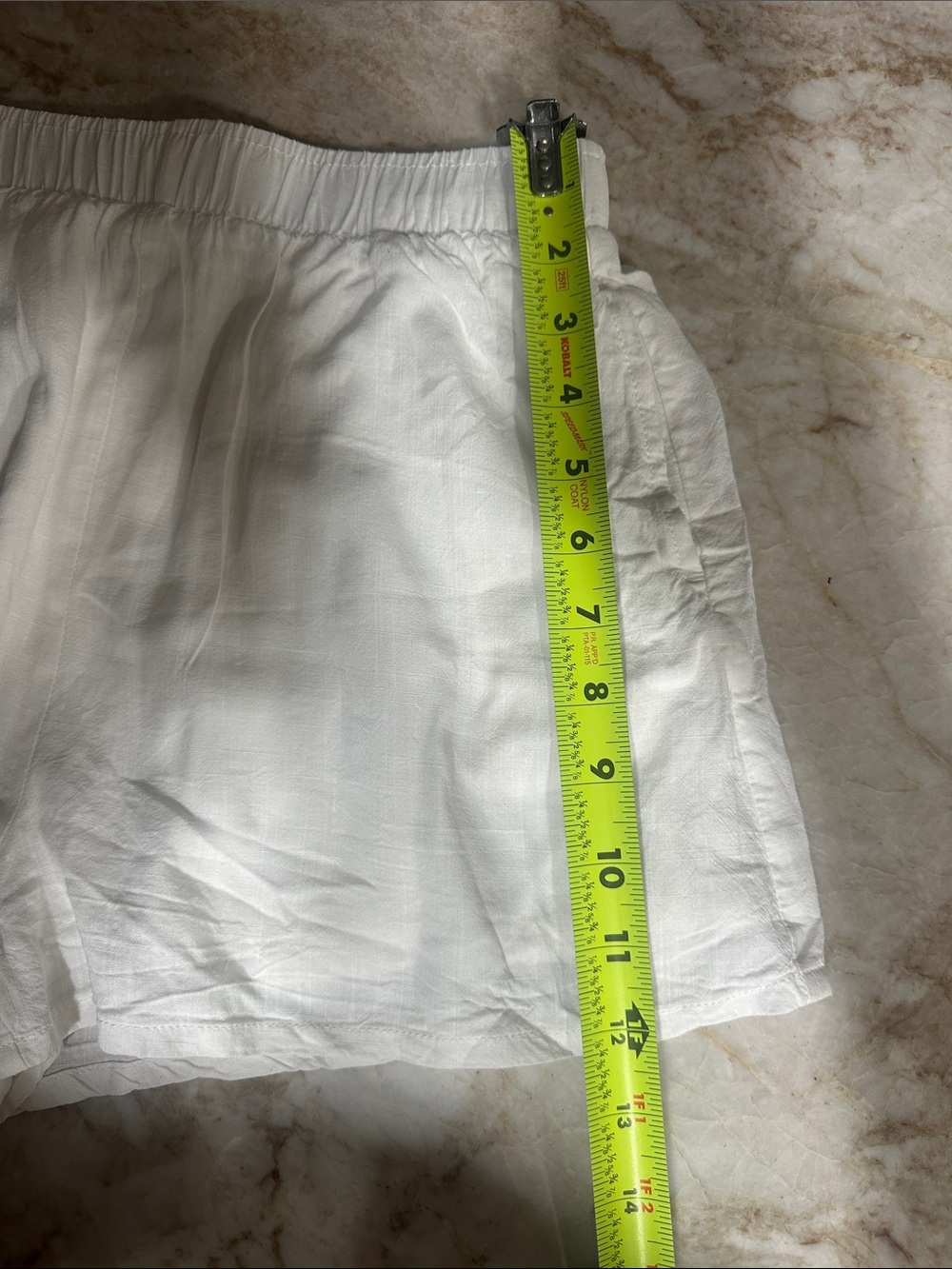 Rhythm. White High-Waist Elastic Shorts - Picture 2 of 5